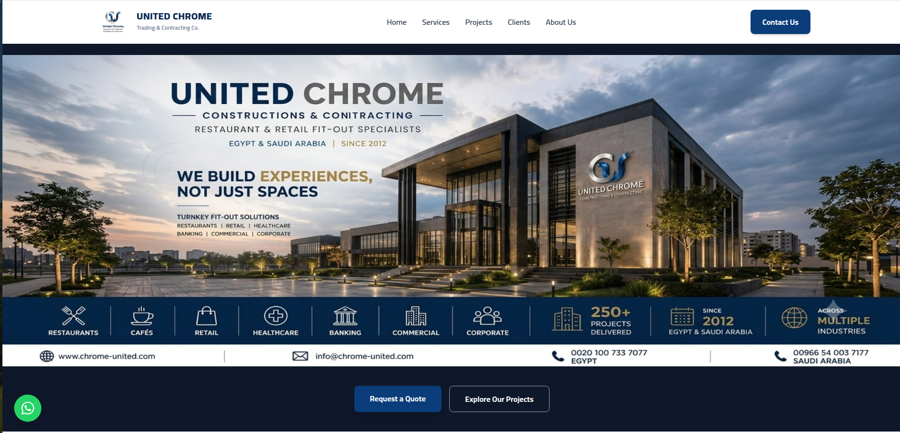 United Chrome - أعمالنا - تصميم ويب